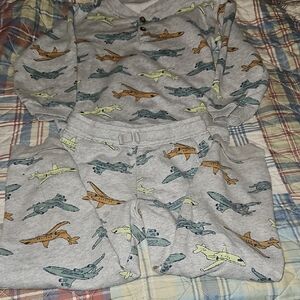 Carter's Gray Airplane Print Kids Matching Set